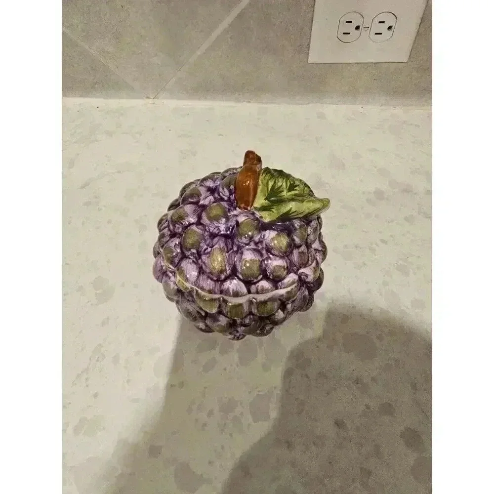 Grape Cookie Jar Made in Italy Ceramic
